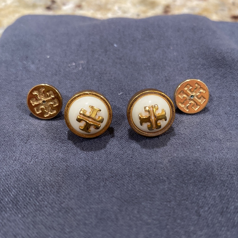 Tory Burch ivory stud earrings
